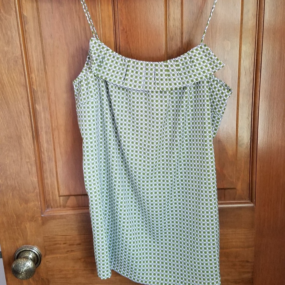 JCrew Green & White Patterned Tank Never Worn!